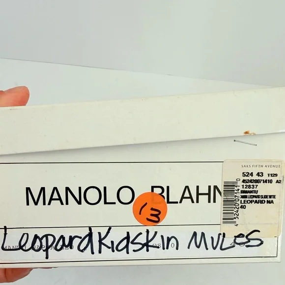 Manolo Blahnik Leopard Leather Lace-Up Mule Kitten Heel Sandals EU 40 Y2K - Picture 9 of 9